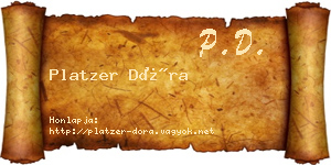 Platzer Dóra névjegykártya